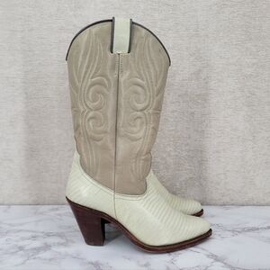 Tony Mora Vintage Heeled Cowgirl Cowboy Leather Western Boots